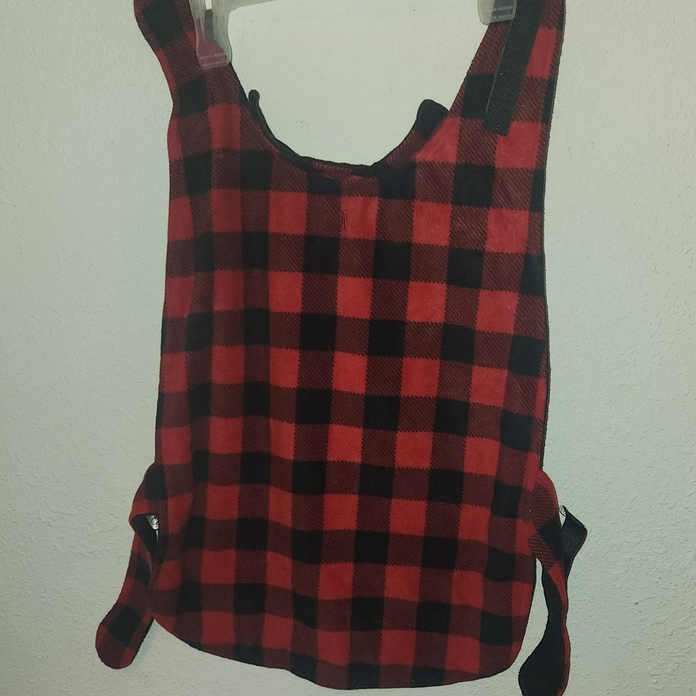 Follow Me Dog Jacket, red and black checked, in size XL